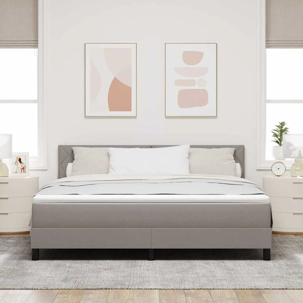 Kiemas lova su galvūgalio Taupe 180 x 200 cm audinys