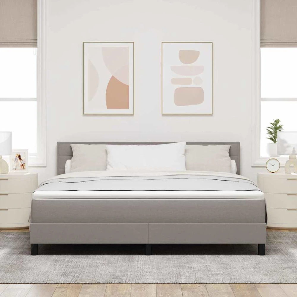 Kiemas lova su galvūgalio Taupe 180 x 200 cm audinys