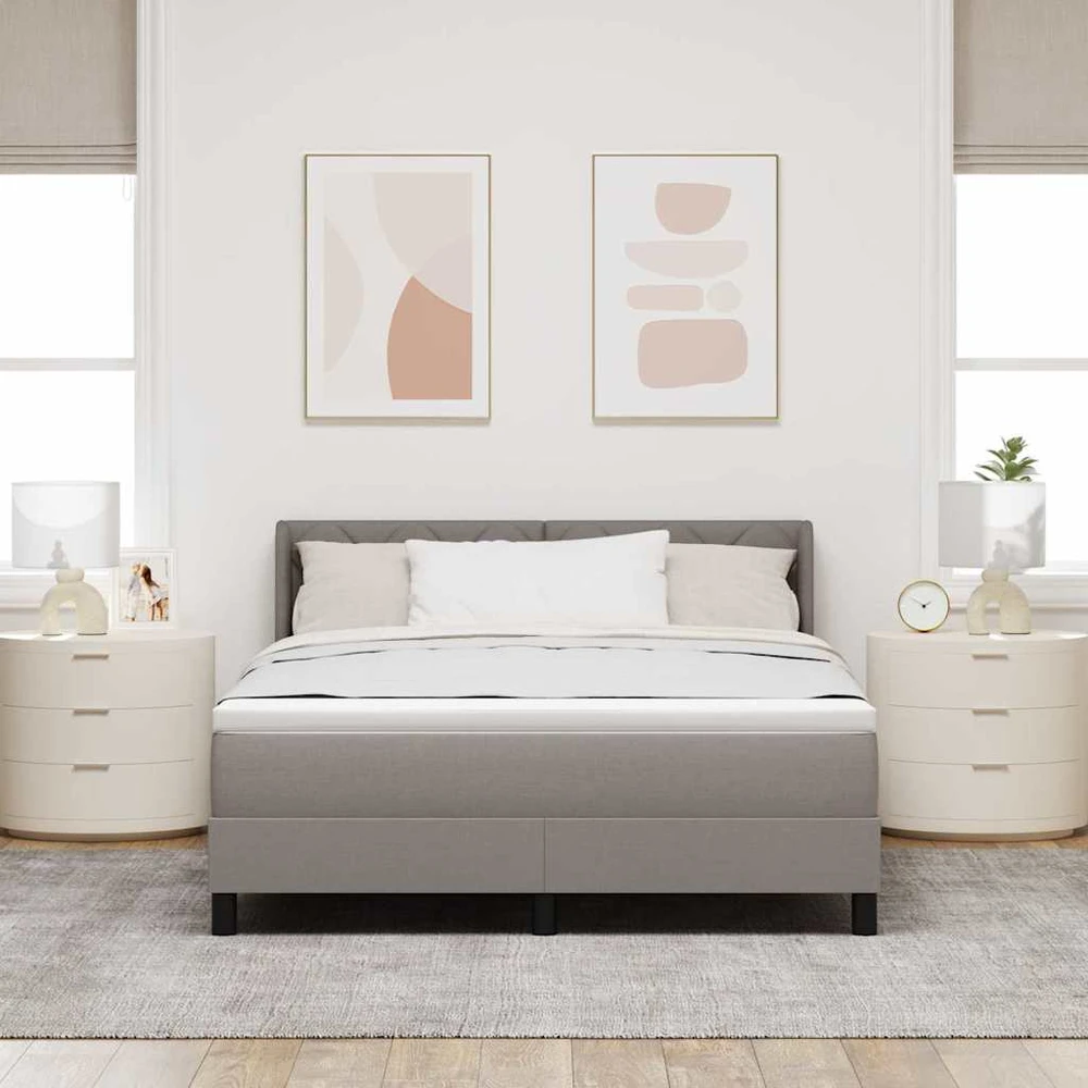 Kiemas lova su galvūgalio Taupe 200 x 160 cm audinys