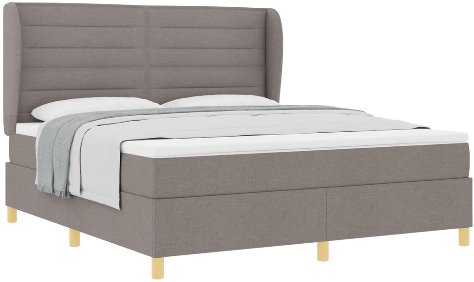 Kiemas lova su galvūgalio Taupe 200 x 180 cm audinys
