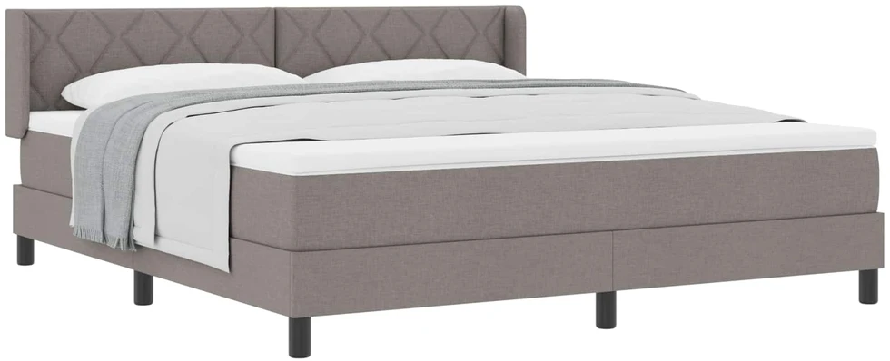 Kiemas lova su galvūgalio Taupe 200 x 180 cm audinys