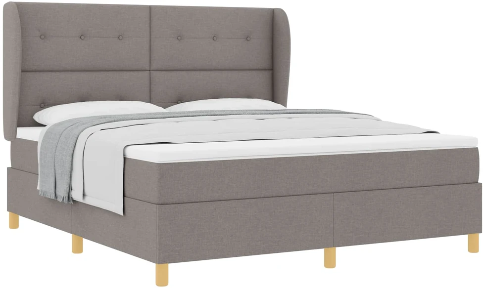 Kiemas lova su galvūgalio Taupe 200 x 180 cm audinys