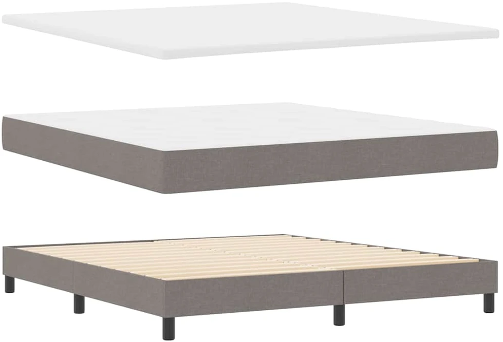 Kiemas lova su galvūgalio Taupe 200 x 180 cm audinys