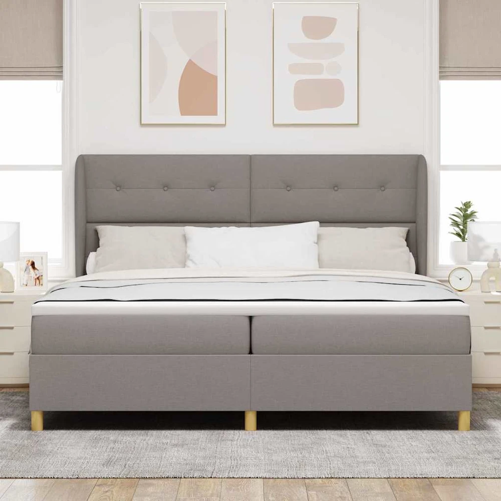 Kiemas lova su galvūgalio Taupe 200 x 200 cm audinys