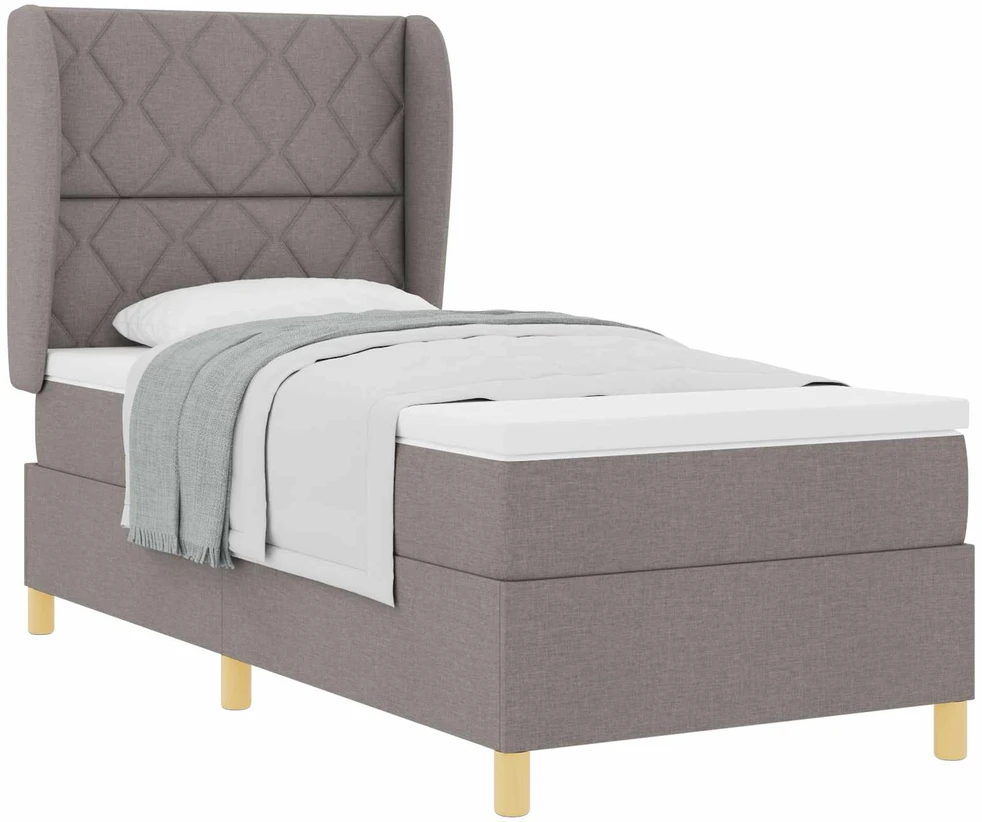 Kiemas lova su galvūgalio Taupe 200 x 90 cm audinys