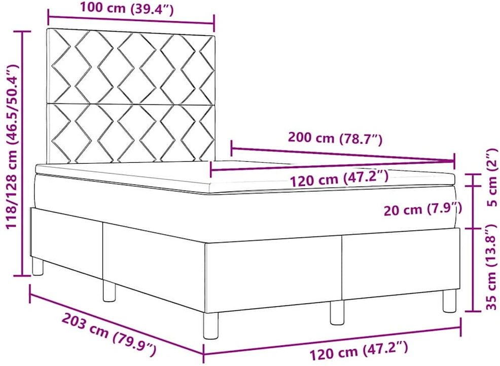 Kiemas lova su galvūgalio Tortora 120 x 200 cm audinys