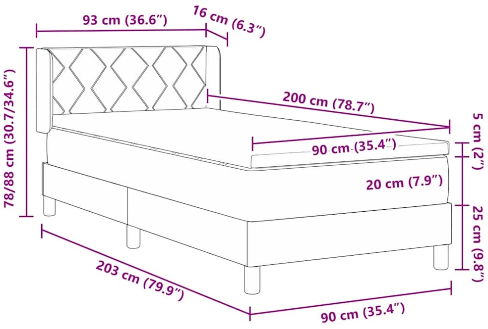 Kiemas lova su galvūgalio Tortora 200 x 90 cm audinys