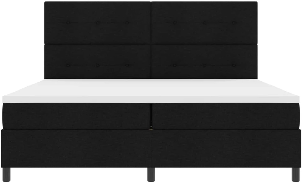 Kiemas lova su LED juostelėmis Juoda 200 x 200 cm audinys