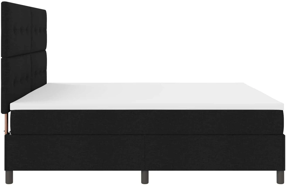 Kiemas lova su LED juostelėmis Juoda 200 x 200 cm audinys