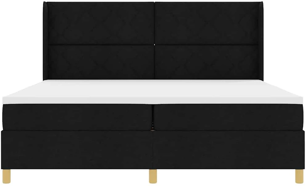 Kiemas lova su LED juostelėmis Juoda 200 x 200 cm audinys
