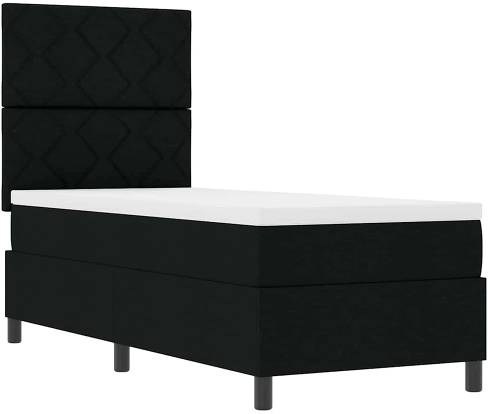 Kiemas lova su LED juostelėmis Juoda 80 x 200 cm audinys