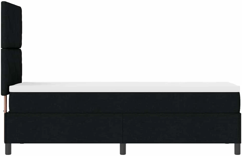 Kiemas lova su LED juostelėmis Juoda 80 x 200 cm audinys