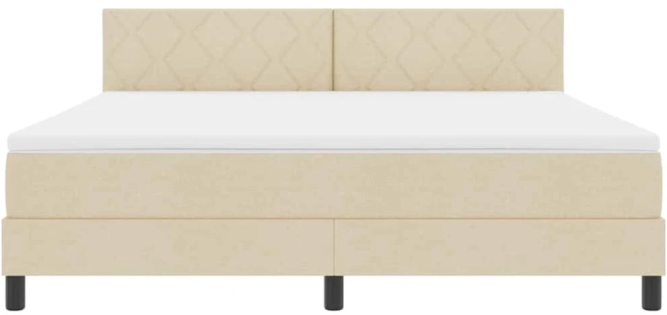 Kiemas lova su LED juostelėmis Kreminė 180 x 200 cm audinys