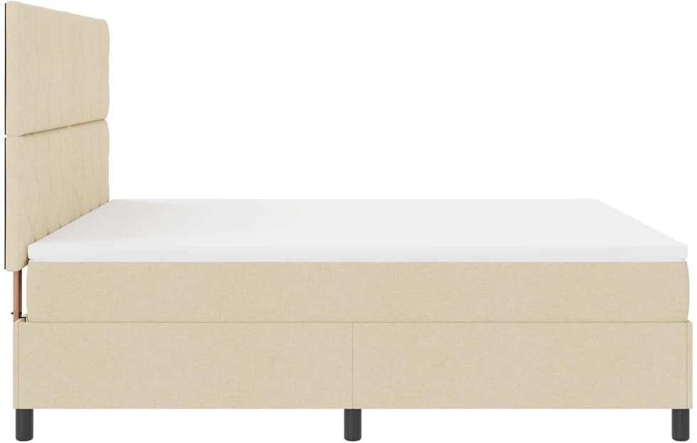 Kiemas lova su LED juostelėmis Kreminė 180 x 200 cm audinys