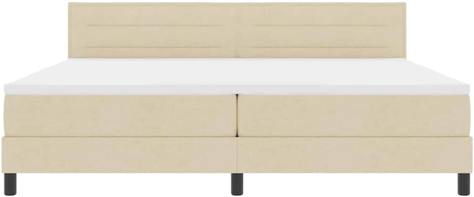 Kiemas lova su LED juostelėmis Kreminė 200 x 200 cm audinys
