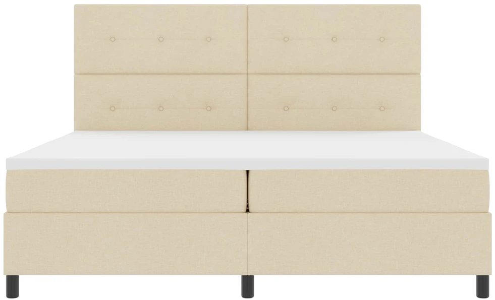Kiemas lova su LED juostelėmis Kreminė 200 x 200 cm audinys