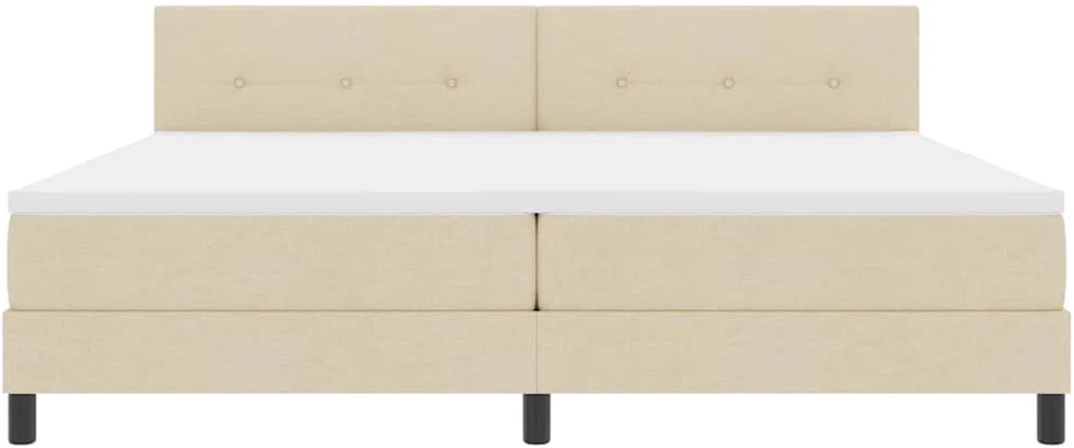 Kiemas lova su LED juostelėmis Kreminė 200 x 200 cm audinys