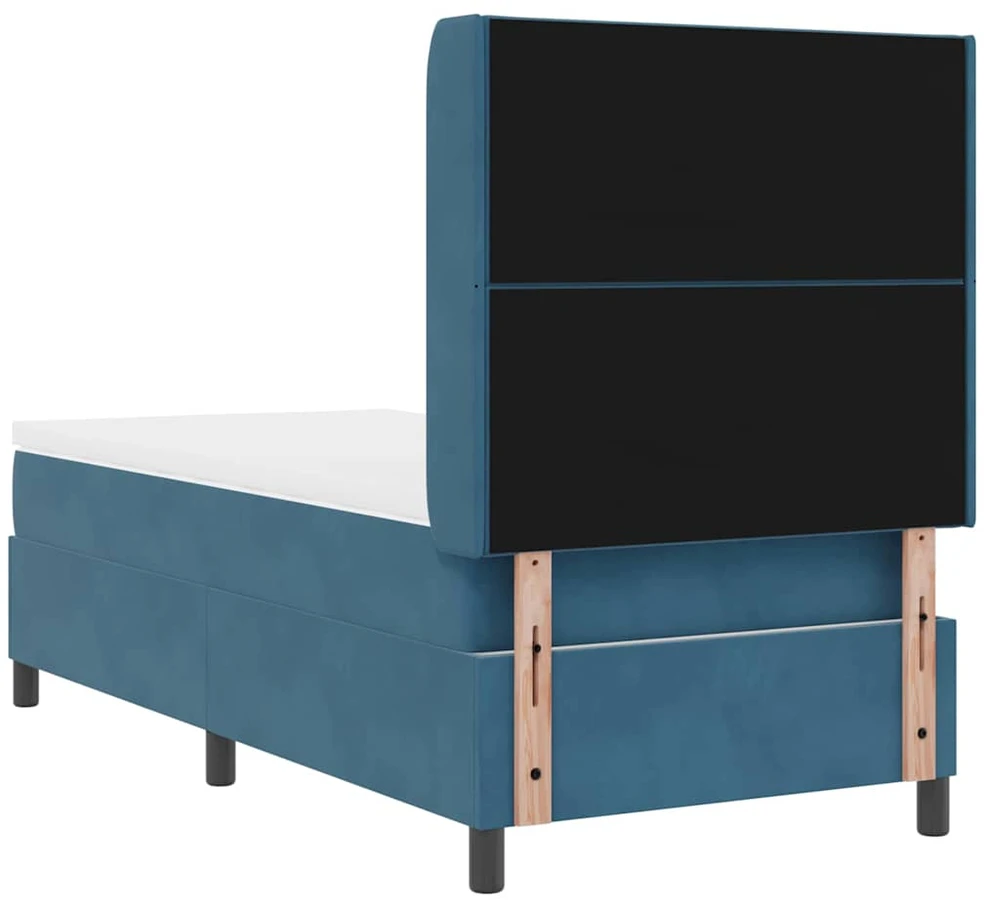 Kiemas lova su LED juostelėmis Mėlyna 100 x 200 cm Aksomas