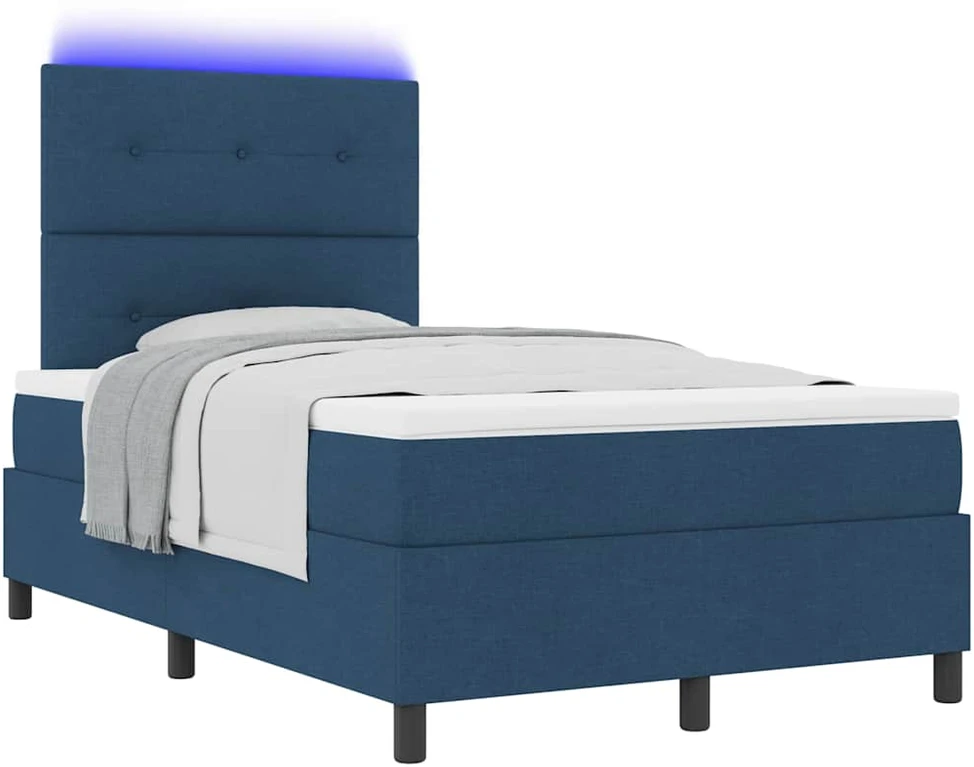 Kiemas lova su LED juostelėmis Mėlyna 120 x 190 cm audinys