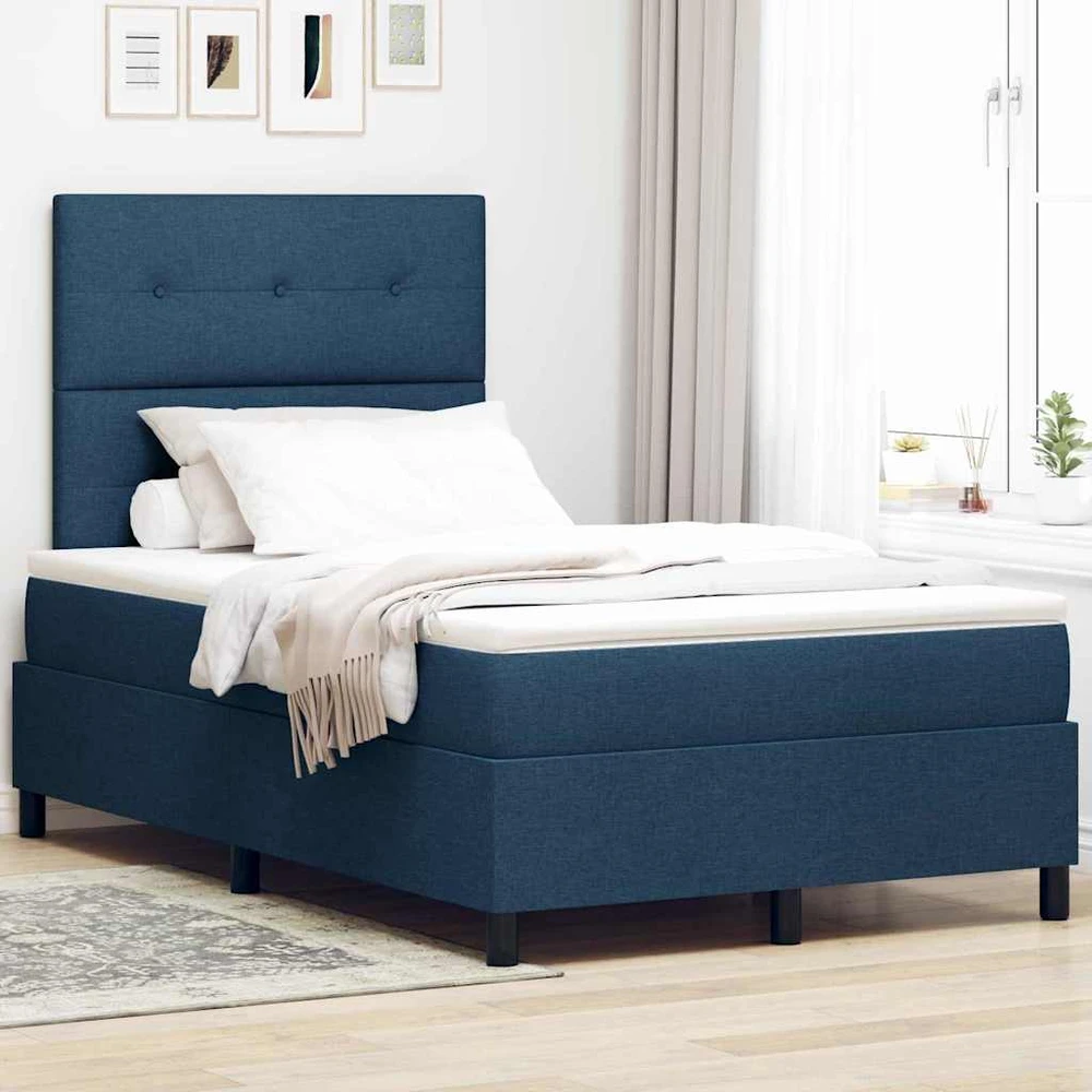 Kiemas lova su LED juostelėmis Mėlyna 120 x 190 cm audinys
