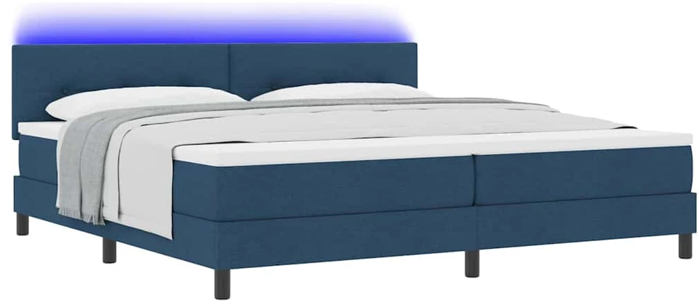 Kiemas lova su LED juostelėmis Mėlyna 200 x 200 cm audinys