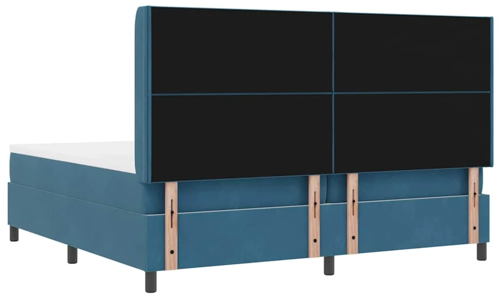 Kiemas lova su LED juostelėmis Mėlyna 200 x 200 cm Aksomas