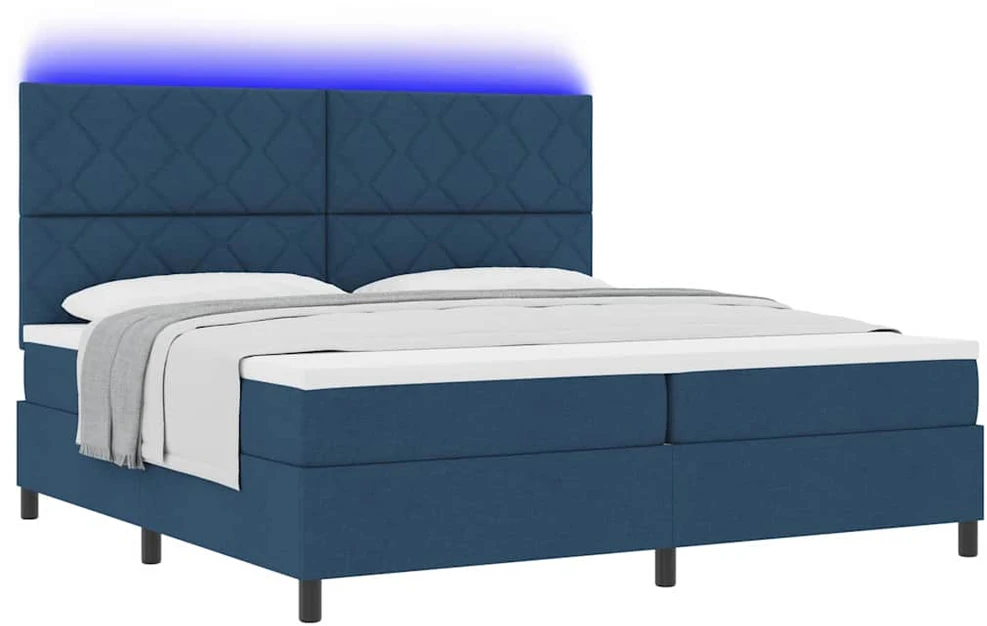 Kiemas lova su LED juostelėmis Mėlyna 200 x 200 cm audinys