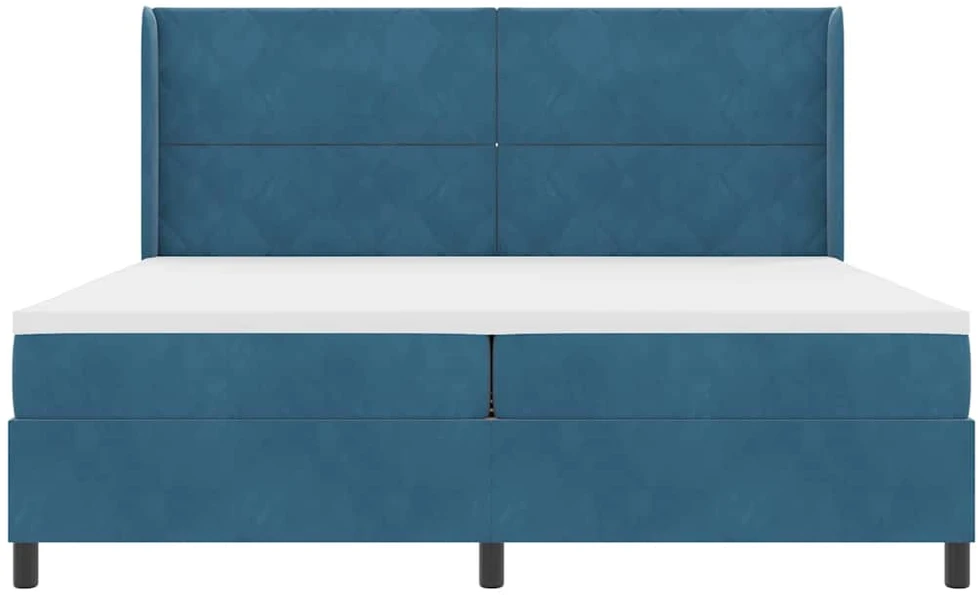 Kiemas lova su LED juostelėmis Mėlyna 200 x 200 cm Aksomas