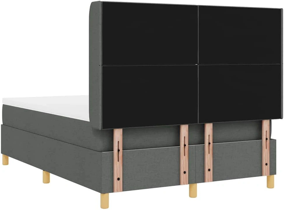 Kiemas lova su LED juostelėmis Pilka 140 x 190 cm audinys