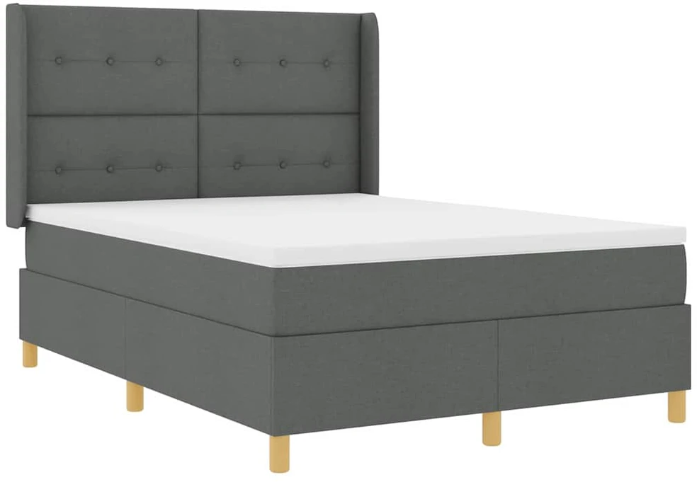 Kiemas lova su LED juostelėmis Pilka 140 x 190 cm audinys