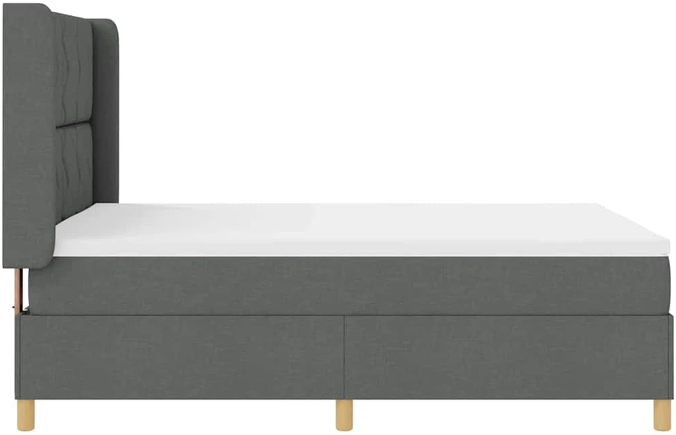 Kiemas lova su LED juostelėmis Pilka 140 x 190 cm audinys