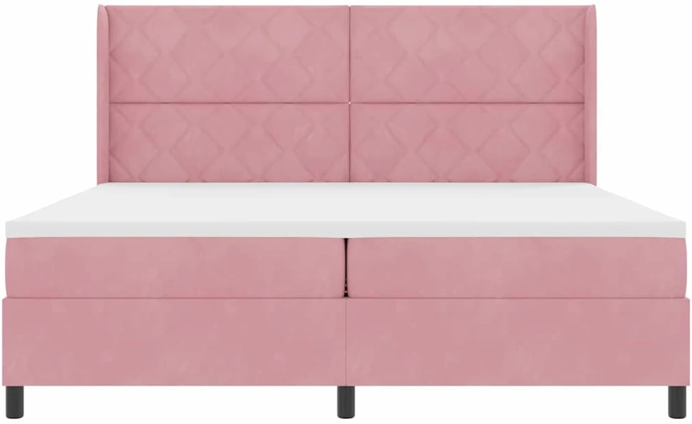 Kiemas lova su LED juostelėmis Rožinė 200 x 200 cm Aksomas