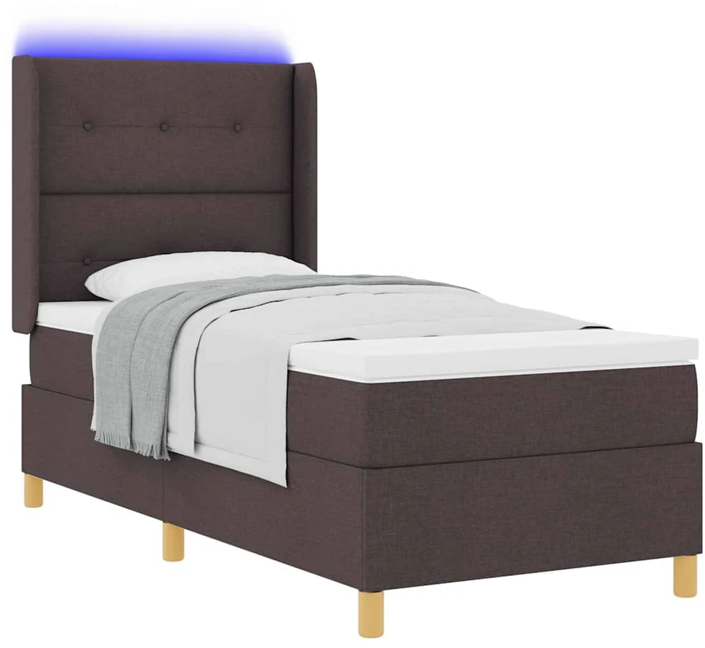 Kiemas lova su LED juostelėmis Ruda 100 x 200 cm audinys