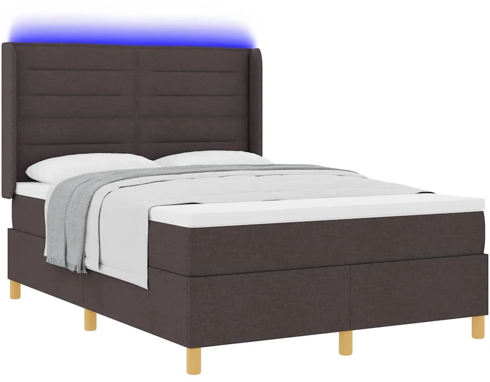 Kiemas lova su LED juostelėmis Ruda 140 x 190 cm audinys