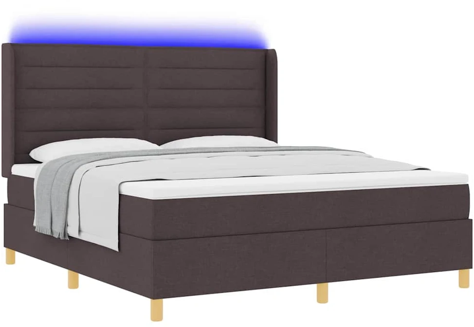Kiemas lova su LED juostelėmis Ruda 180 x 200 cm audinys