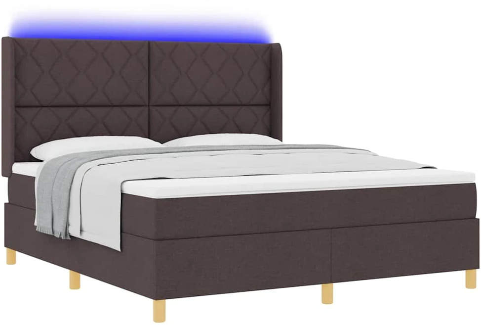 Kiemas lova su LED juostelėmis Ruda 180 x 200 cm audinys