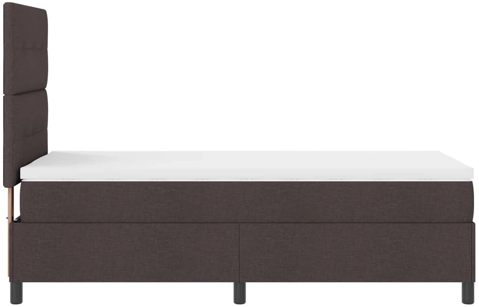 Kiemas lova su LED juostelėmis Tamsiai ruda 90 x 190 cm audinys