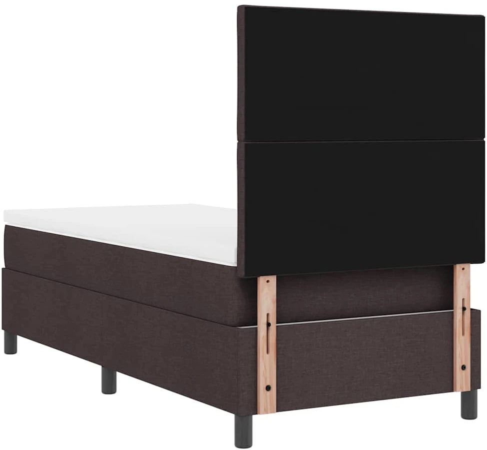 Kiemas lova su LED juostelėmis Tamsiai ruda 90 x 190 cm audinys