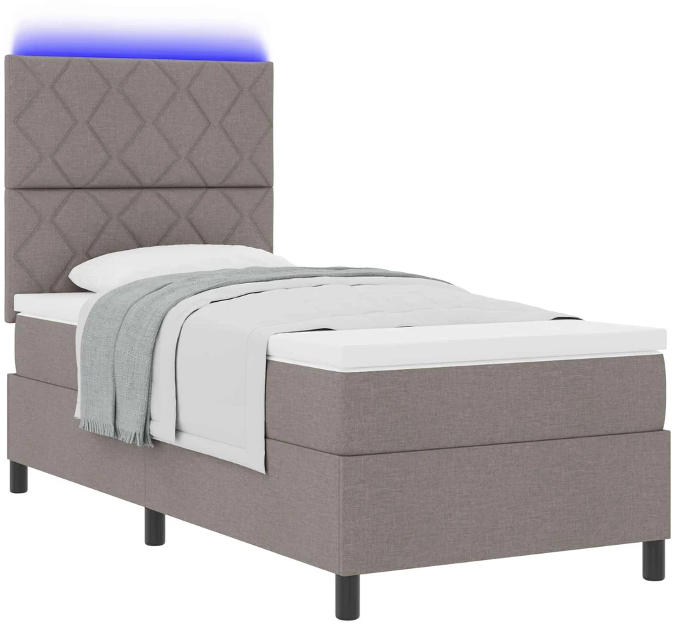 Kiemas lova su LED juostelėmis Tortora 100 x 200 cm audinys