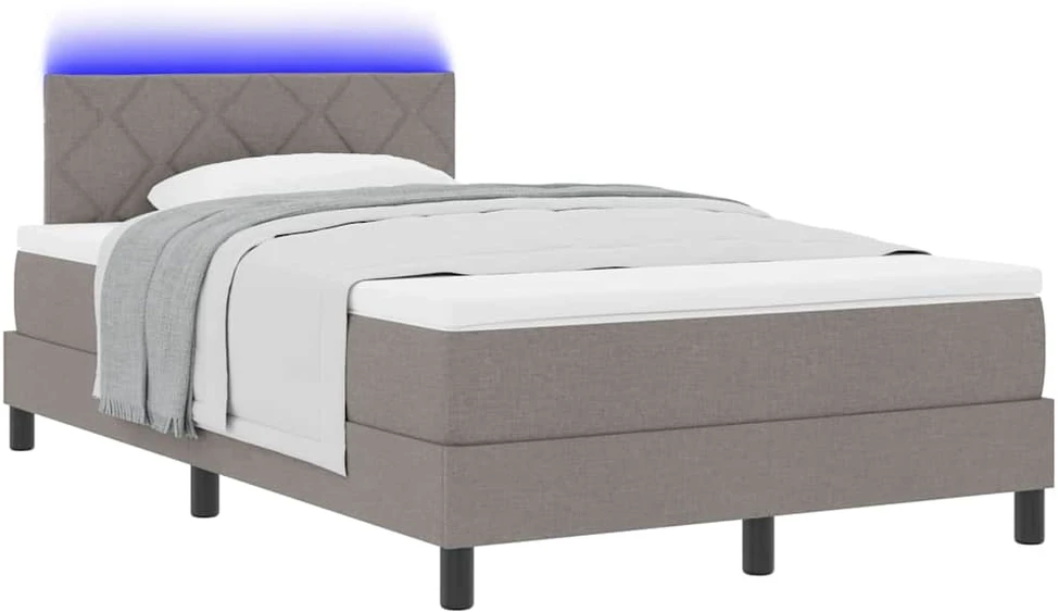 Kiemas lova su LED juostelėmis Tortora 120 x 190 cm audinys