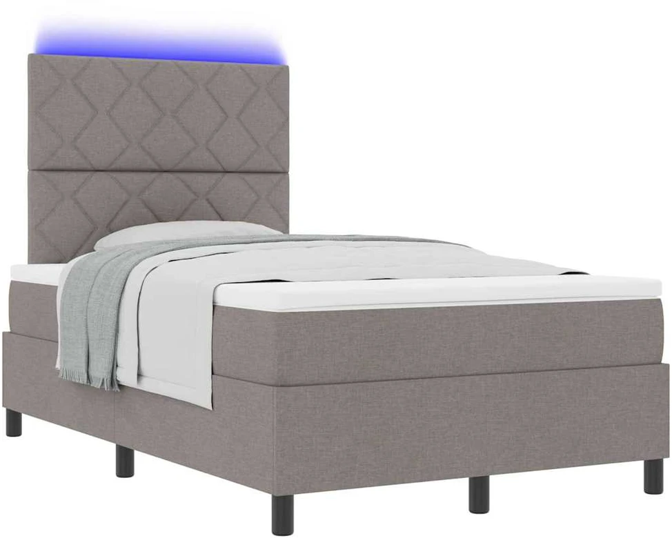 Kiemas lova su LED juostelėmis Tortora 120 x 190 cm audinys