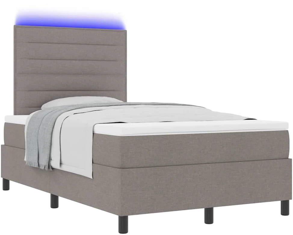 Kiemas lova su LED juostelėmis Tortora 120 x 190 cm audinys