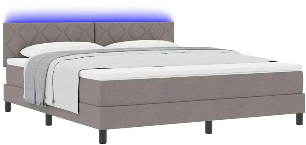 Kiemas lova su LED juostelėmis Tortora 180 x 200 cm audinys