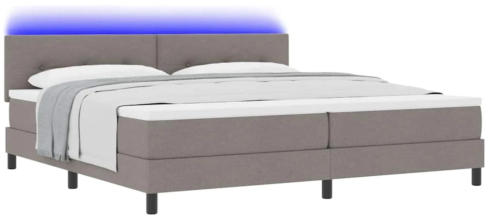 Kiemas lova su LED juostelėmis Tortora 200 x 200 cm audinys