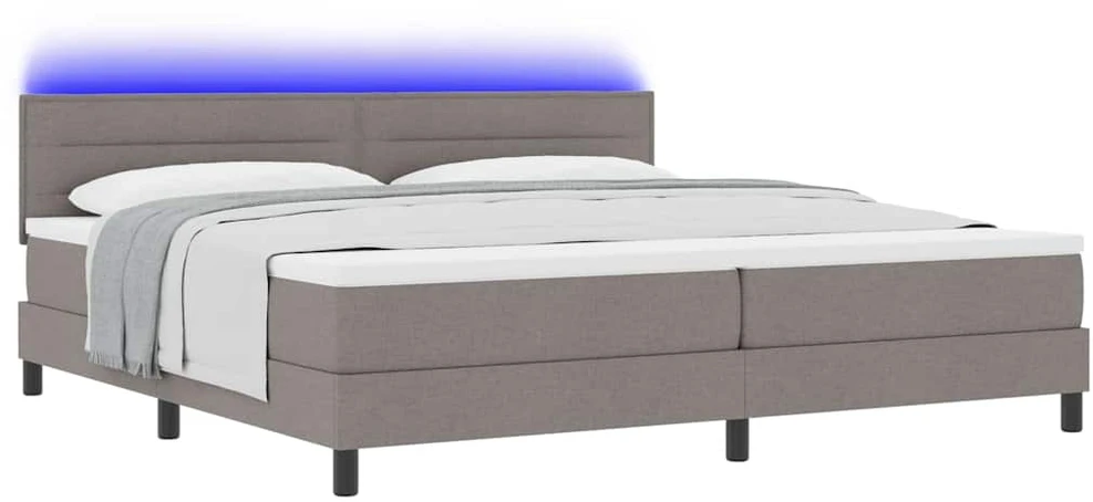 Kiemas lova su LED juostelėmis Tortora 200 x 200 cm audinys