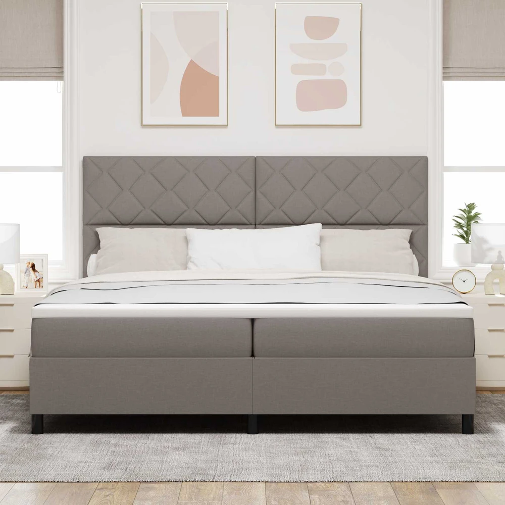 Kiemas lova su LED juostelėmis Tortora 200 x 200 cm audinys