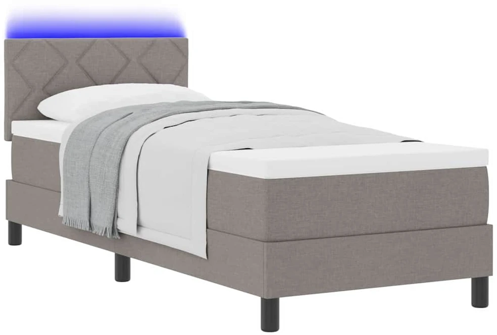 Kiemas lova su LED juostelėmis Tortora 80 x 200 cm audinys