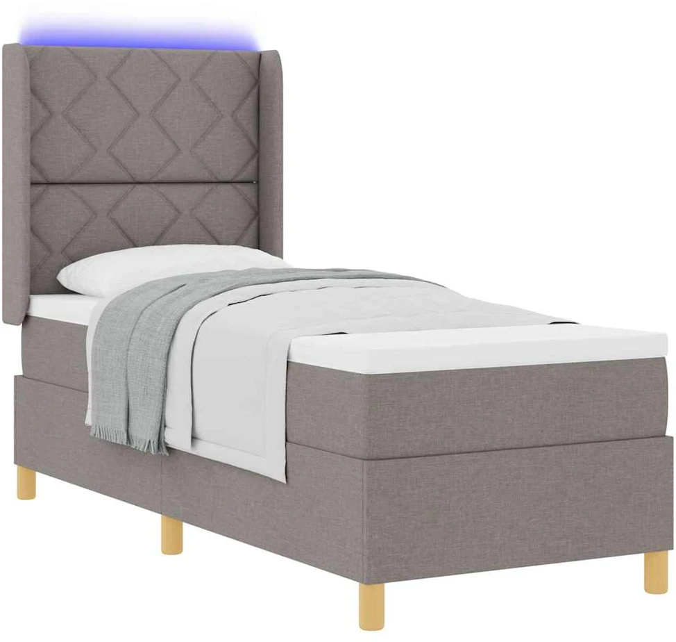 Kiemas lova su LED juostelėmis Tortora 80 x 200 cm audinys