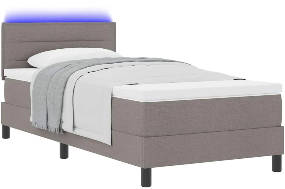 Kiemas lova su LED juostelėmis Tortora 90 x 190 cm audinys