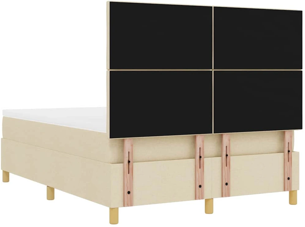 Kiemas lova su pagalve Kreminė 200 x 160 cm audinys